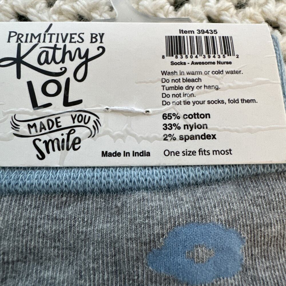 Primitives by Kathy LOL Made You Smile Silly Socks Awesome Nurse - Picture 6 of 7
